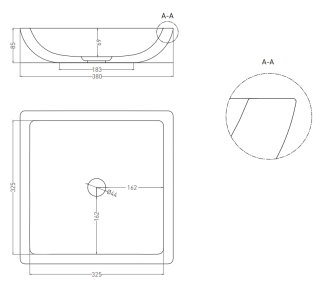 Накладная раковина Salini Callista 04 S-Sense 1101108G 38см белый глянцевый